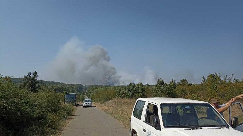 С дрон проверяват има ли още огнища на пожара край Кубадин