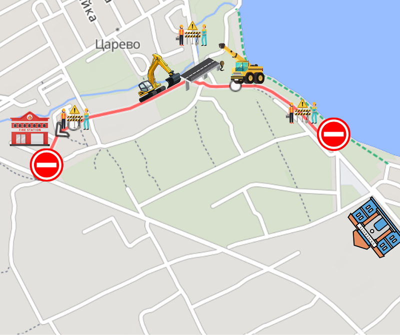 Въвеждат временна организация на движението заради ремонта на моста в кв. Василико в Царево