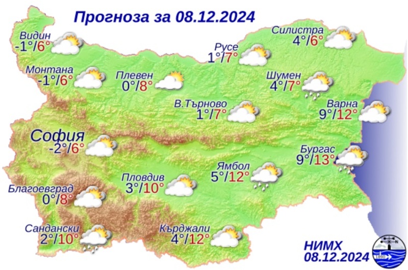 Дъждовно, но топло по Черноморието